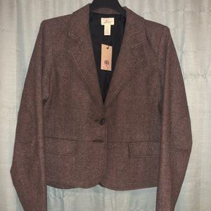 NWT XL Brown Tweed Blazer Suit Jacket